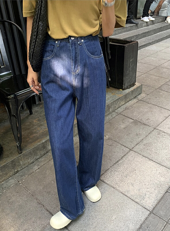 New in early summer! [ange run] Korean straight baggy jeans 8802# ZSY