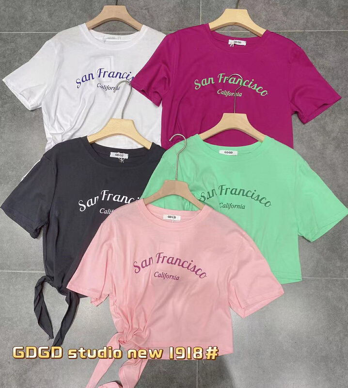 [gdgd] letter design comfortable short sleeve T-shirt 1918\wtt