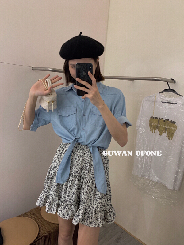 New in early summer! [G.W] loose Korean skinny denim jacket 5262# zxx