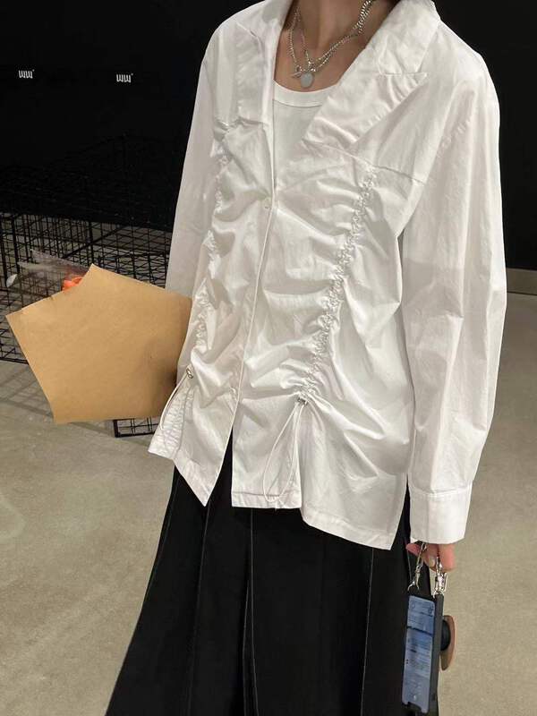 [WP / Yinuo] temperament fashion single breasted shirt p238# zxl