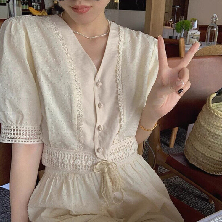 New in early summer! [Yingying new clothes] light cooked xiaoxiangfeng short top + high leg and High Waist Shorts Set 7152# Cl
