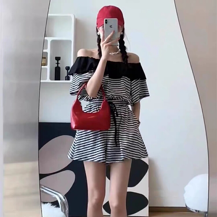 [X.C] one shoulder and two ruffled Jumpsuit 315# WPL