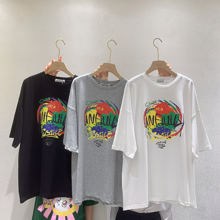 Original price 50.76! New in early summer! [Juju] fashion tie dye printed short sleeve T-shirt 97992# LSL