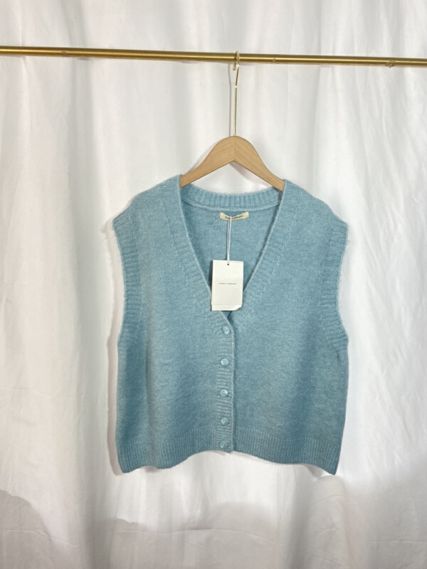 [Yi show shop] light cooked style V-neck single breasted vest 1352# Cl