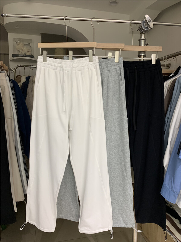New year in early spring! [young] drawstring elastic waist trouser leg small design casual pants 1012# ZZL