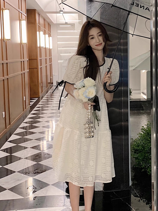 [YG] gentle doll minority design loose sweet bubble sleeve dress 9641# lwy