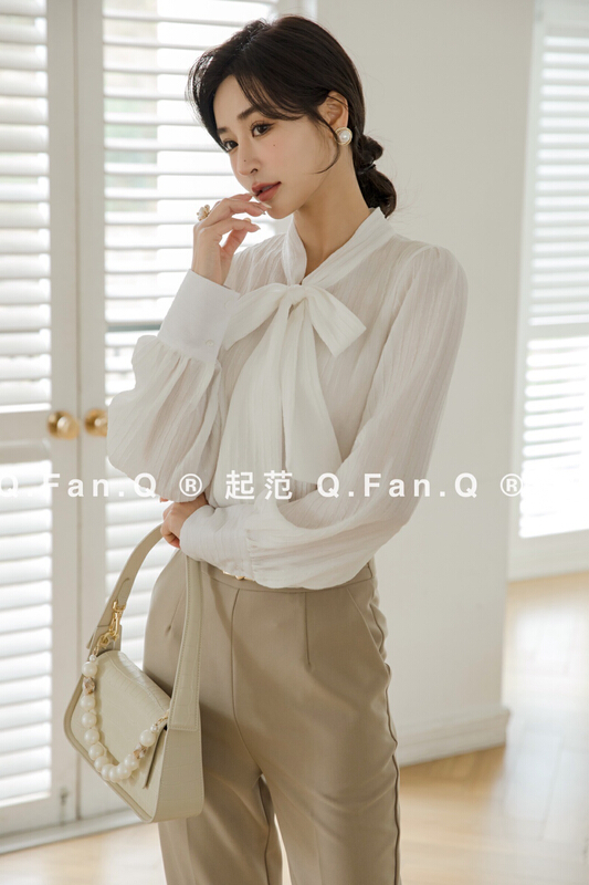 New year in early spring! [Qifan] temperament Korean versatile shirt f7988# JJ