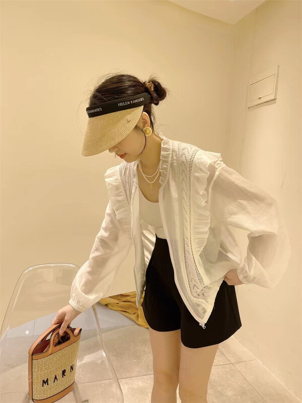 【MISS JIAO】小眾設計鏤空荷葉邊防曬衫  9352#  CLS