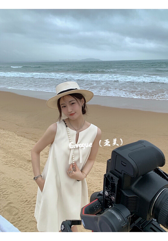 [c.vogue] design bow, sleeveless dress 2377# PCZ on both sides