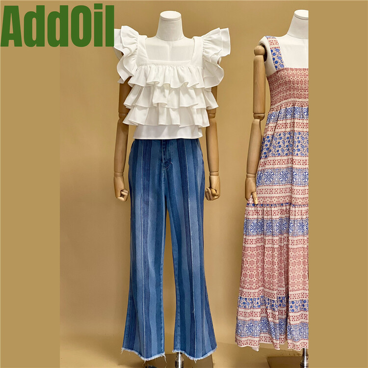 [addoil] straight baggy striped jeans 99073# zxl