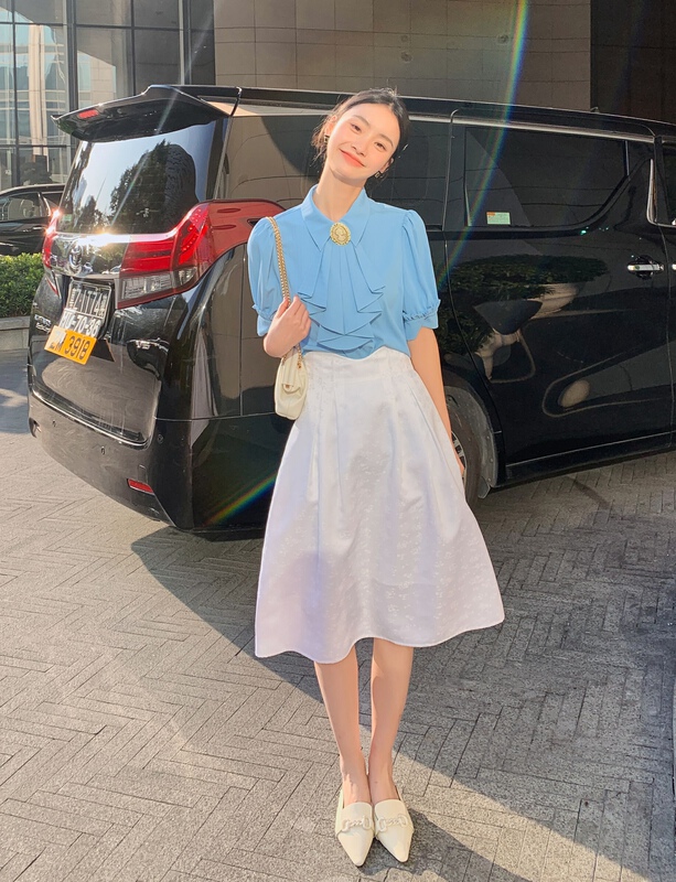 New in early summer! [Hanna Hanna] retro dark flower pattern Chinese style skirt m3095# XJ