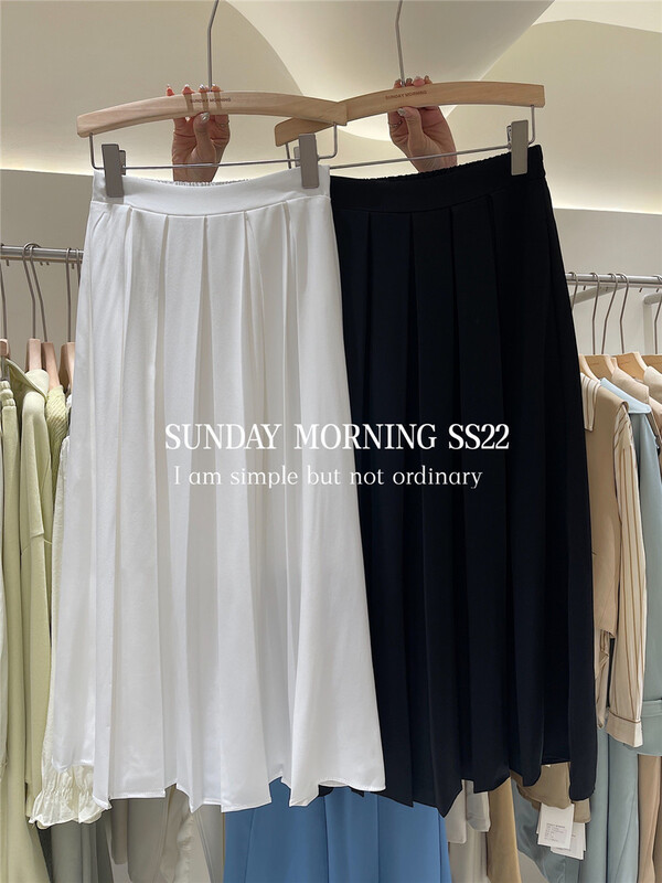 New year in early spring! [Sunday morning] Korean simple clean color skirt 6909# ZSY