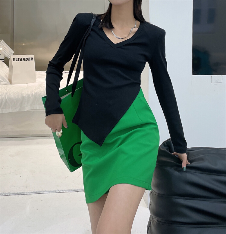 goods in stock! New year in early spring! [Xi Xi] Korean version solid color versatile skirt 6581# ozq