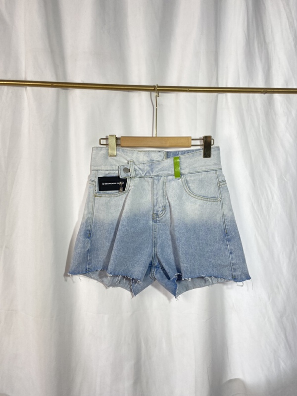 [Yi show shop] fashion color blocking fashion thin denim shorts 1326# Cl