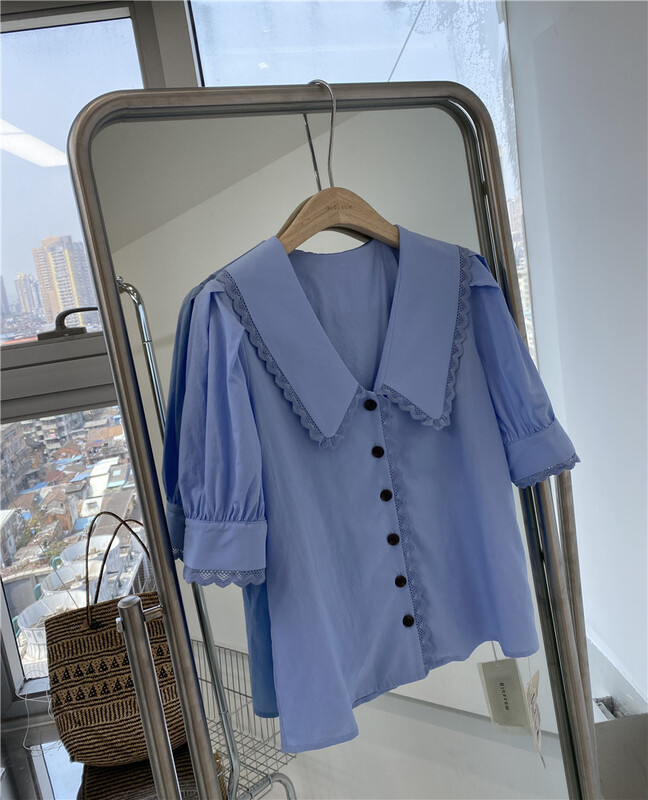 New in early summer! [blossom] Korean casual Lapel shirt ys1-2076# WPL