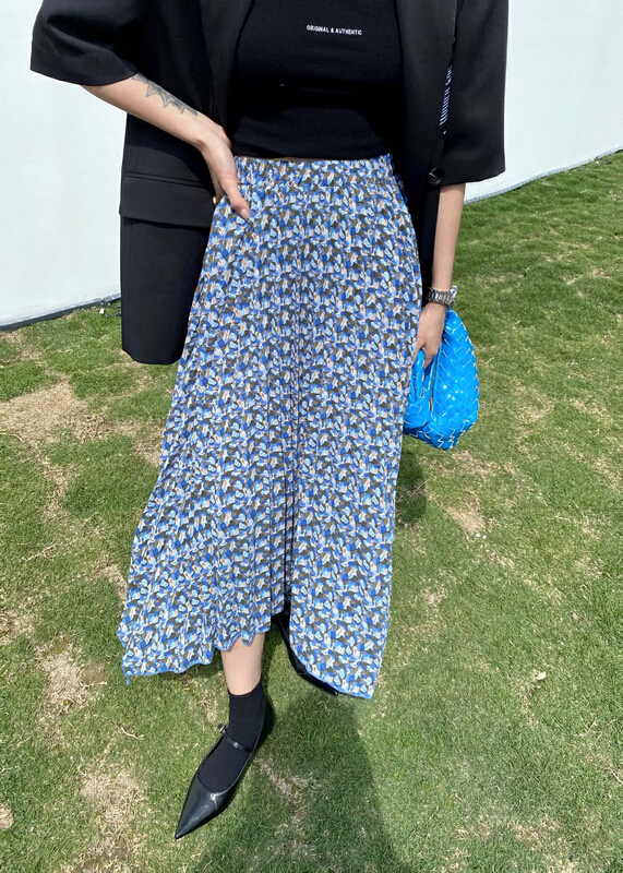 [Za] Vintage Floral high waist A-line skirt 18245# LSL