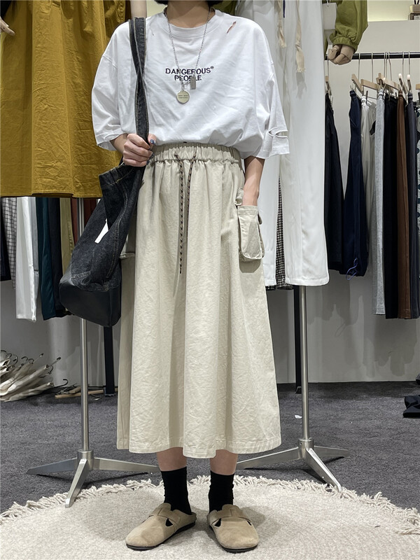 [original by hnhl] drawstring lady temperament skirt 17952x# L
