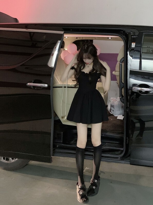 [RM. HH] heavy industry fungus edge high waist thin dress 358# ozq