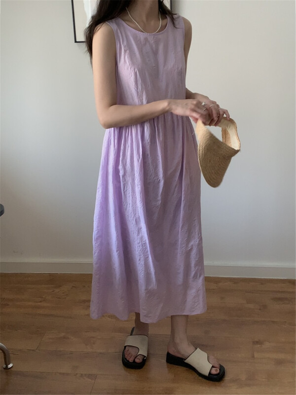 [Gabrielle] pleated fashion versatile dress b2254# zxl