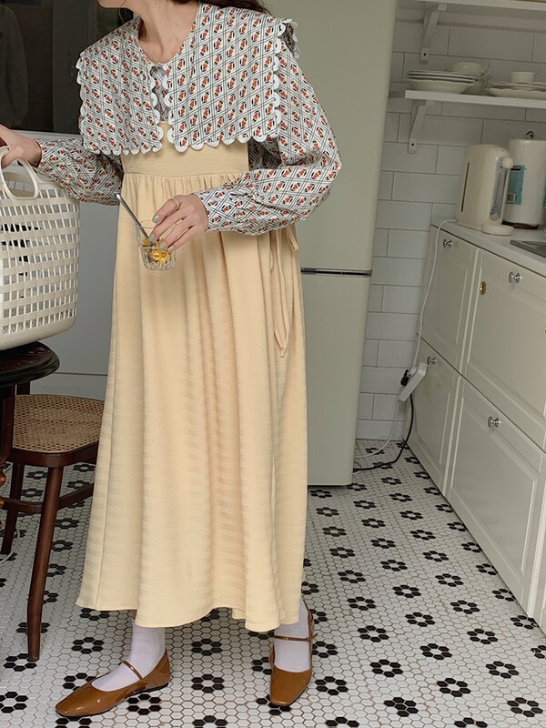 New in early summer! [Mimosa] Korean Princess fashion strap skirt 1140# Cl
