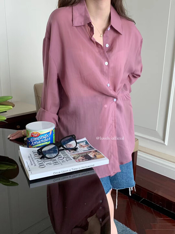 New in early summer! [love] Korean casual simple solid color sunscreen shirt s1098# HBx