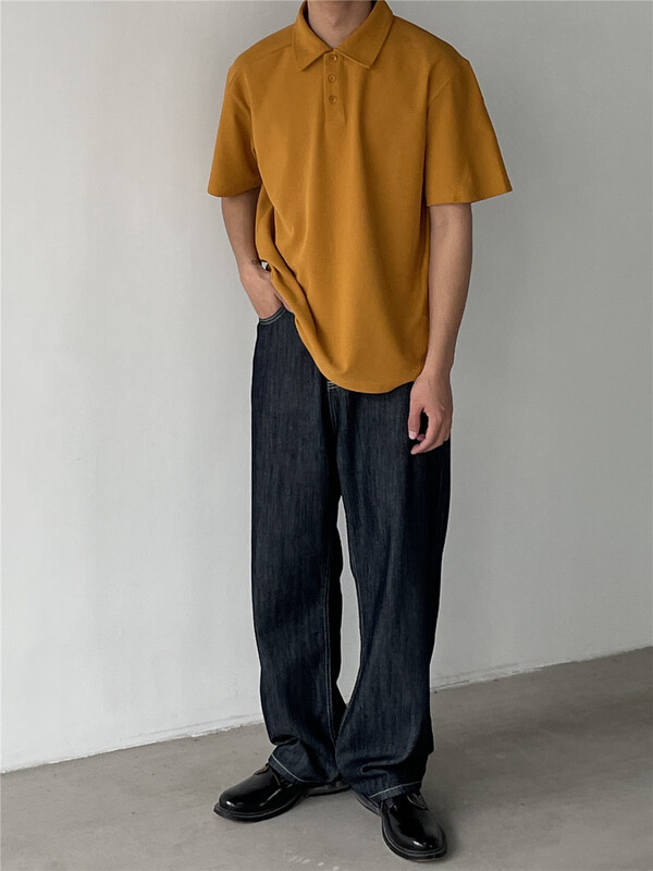 goods in stock! New year in early spring! [seirtand] simple solid color versatile polo shirt s22070# ZZL