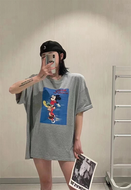 [al] simple and versatile Mickey Mouse short sleeve T-shirt 7375# ozq