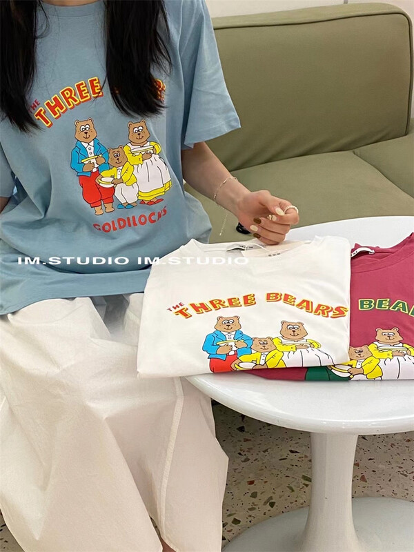 [im] Korean cartoon printed Casual Short Sleeve T-shirt ys1-061# ZSY