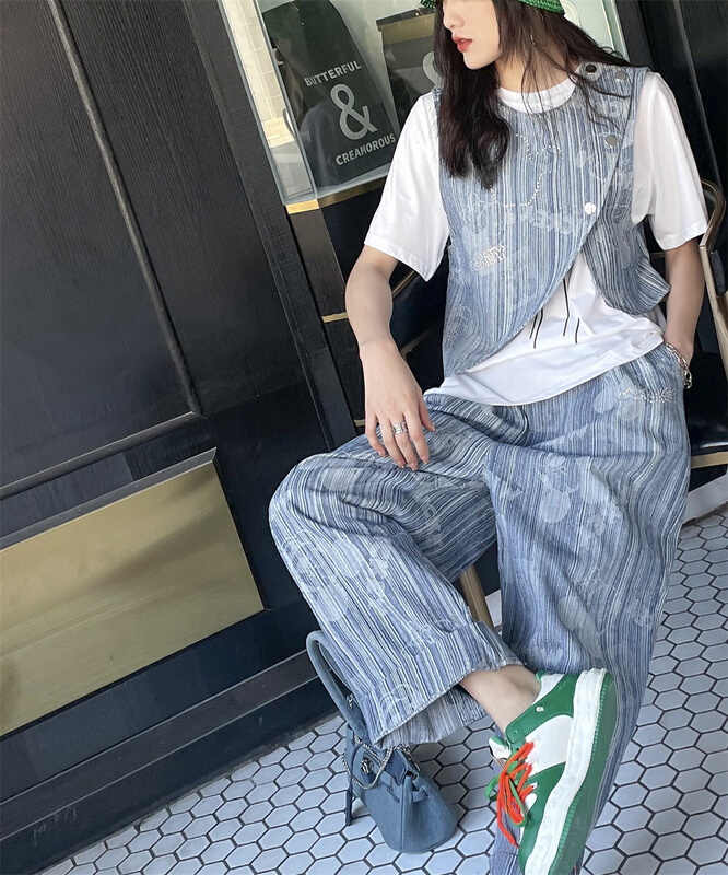 [Eric] cartoon Korean loose jeans (only pants) sh1022# ozq