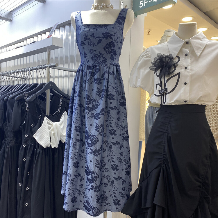 goods in stock! New in early summer! [ICC] sleeveless jacquard denim dress 8066# WTT