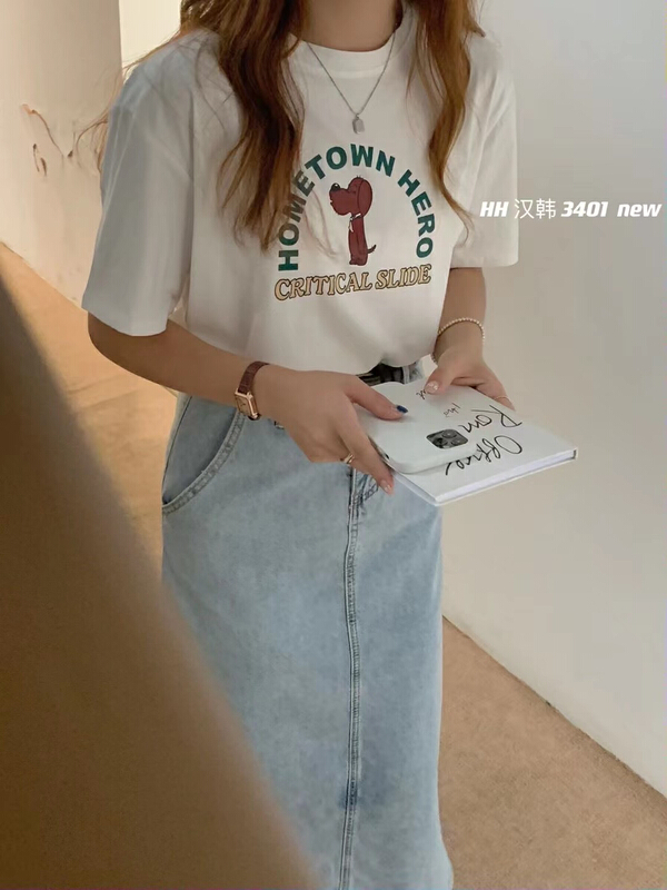 [HH & miss Lai] Korean print short sleeve T-shirt 3401# L