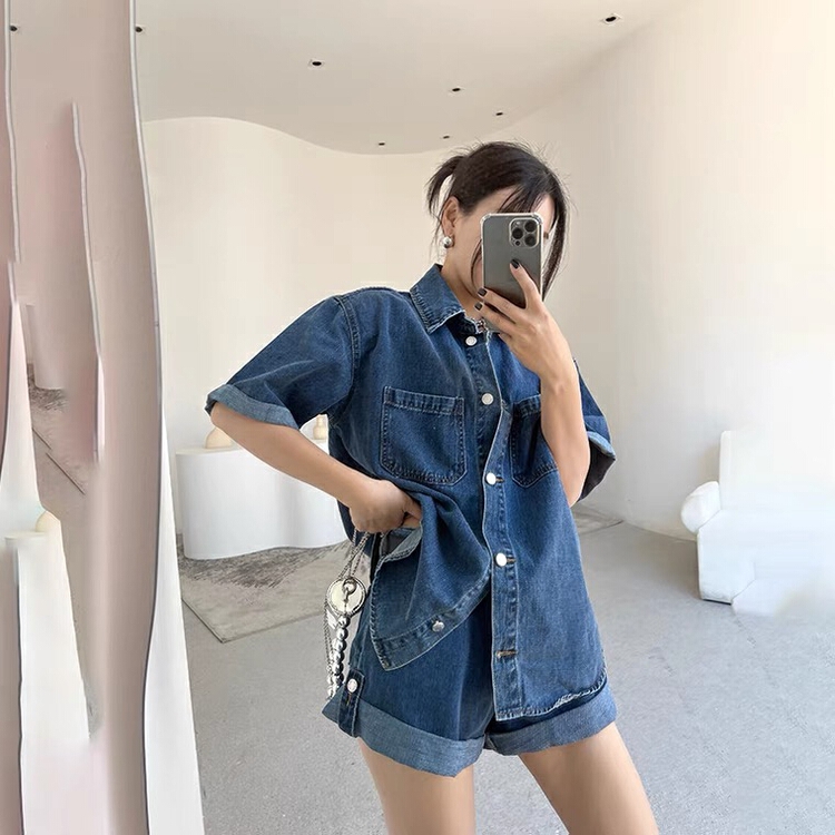 [Yong swimmer] Korean Short Sleeve Button Up Shirt 979# WTT