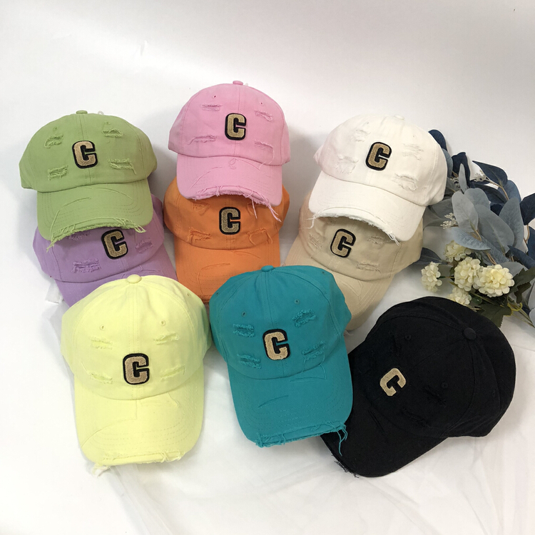 [aesthetic hat industry] letter C broken hole baseball cap cap cap 2835# LSL