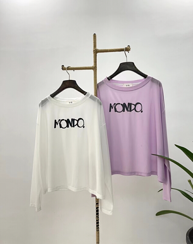 [US] letter print loose long sleeve T-shirt (without matching) f103# XYY
