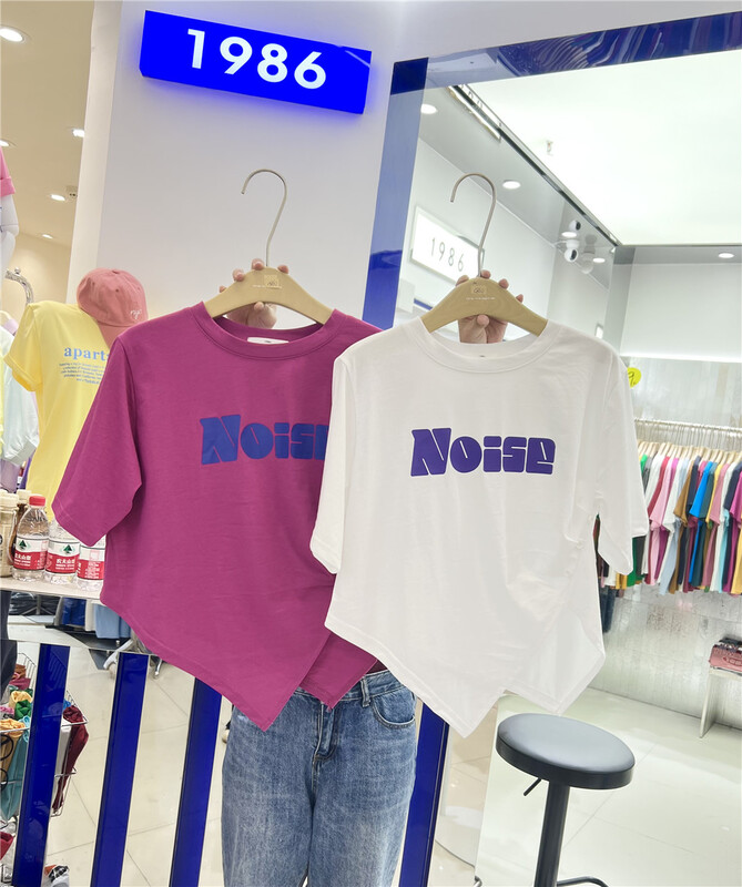 [1986] irregular design Vintage short sleeve T-shirt c860# LSL
