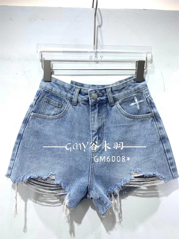 [Gu Muyu] niche cross printed rough denim shorts gm6008# ZSY