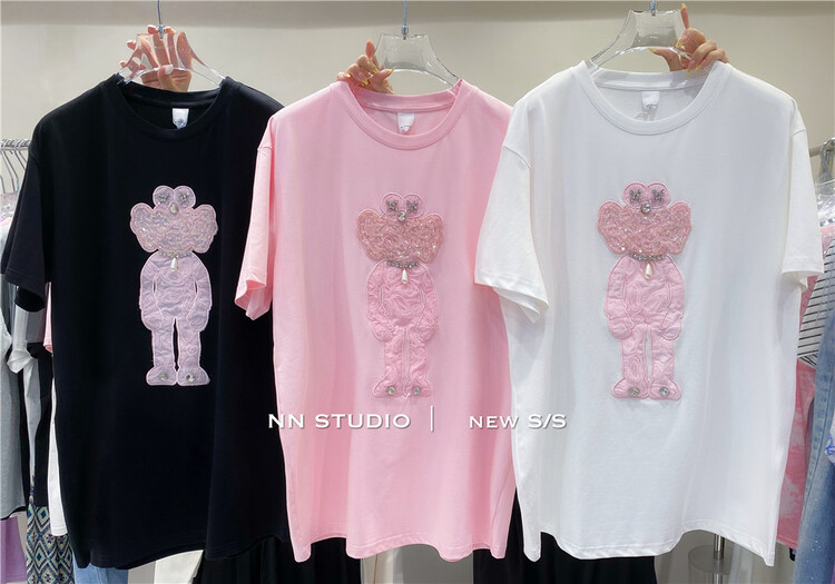 [NN] niche design label Sesame Street short sleeve T-shirt 8628# XYY