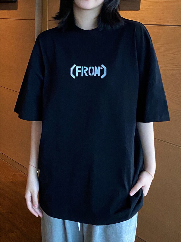[hanzheshi] Unisex personalized loose print short sleeve T-shirt 220# ZZL