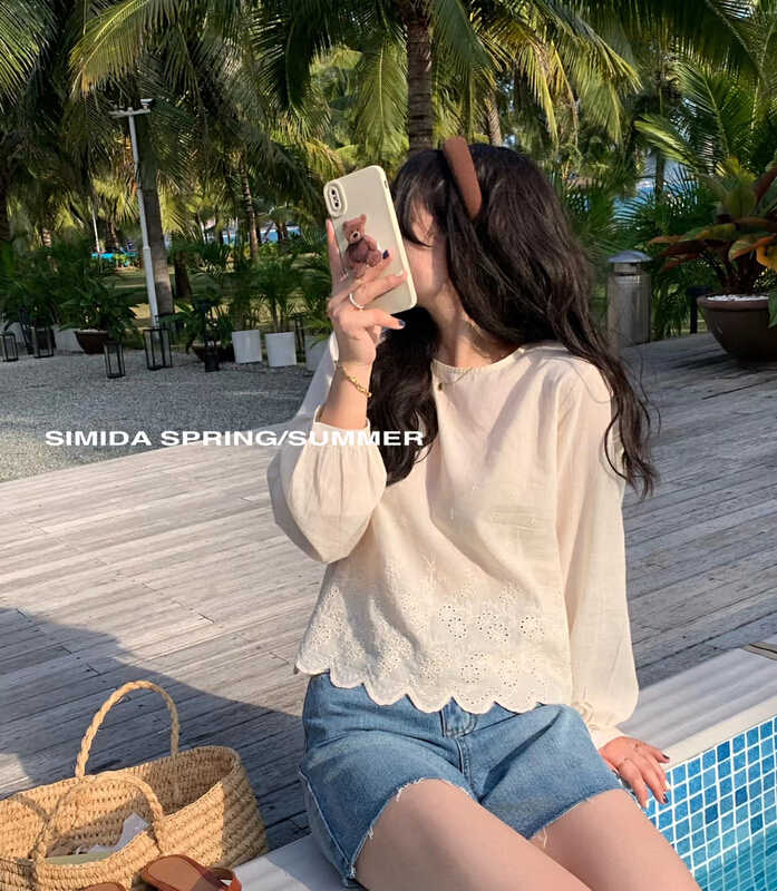 New year in early spring! [Simida / doroe] Crocheted round neck fashion shirt 10607# zxl