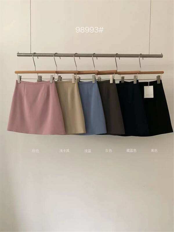 [wanna] Korean solid color slim skirt 98993# cqw