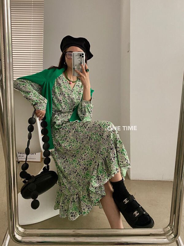 Original price 122.95! New year in early spring! [one time] floral fashion lady dress 29137# CLS