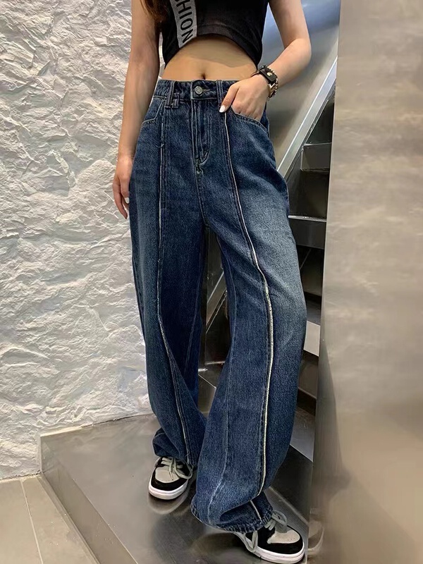 New year in early spring! [x2 fansiyu] Korean version straight leg foreign style mopping jeans 10016# WTT