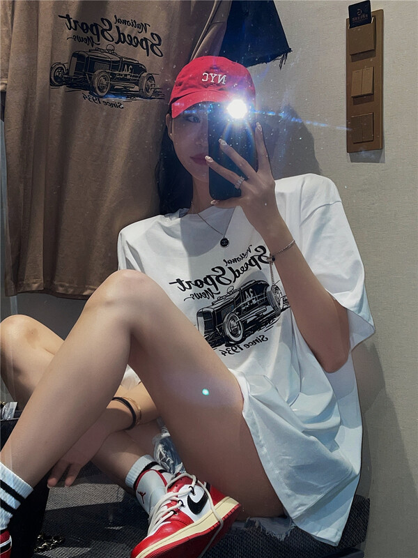 [wut / N Cola] letter printed lazy short sleeve T-shirt ys1-6691# LSL