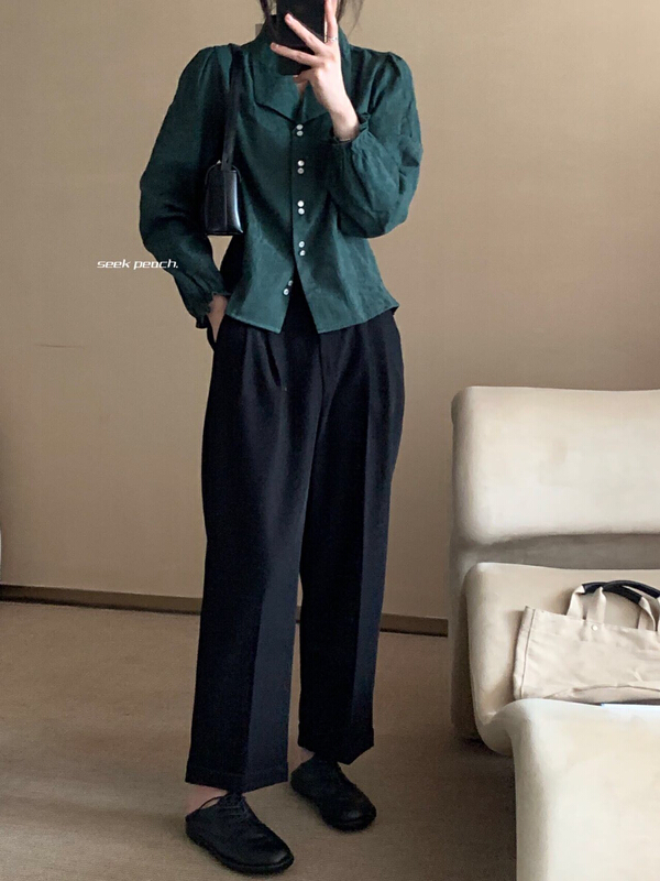 [seek peach] a small retro and versatile shirt 639# ll