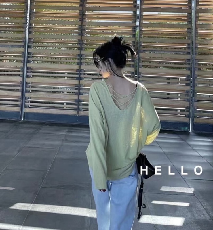 早春上新!【HELLO】設計感復古洋氣時尚長袖T恤  7071#  LSW