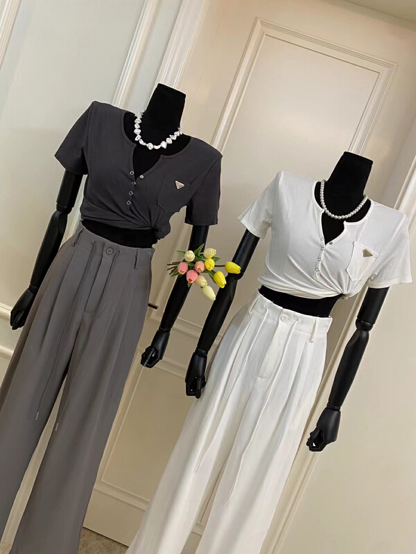 New in early summer! [RM. HH] Korean breasted V-neck blouse 8091# PCZ