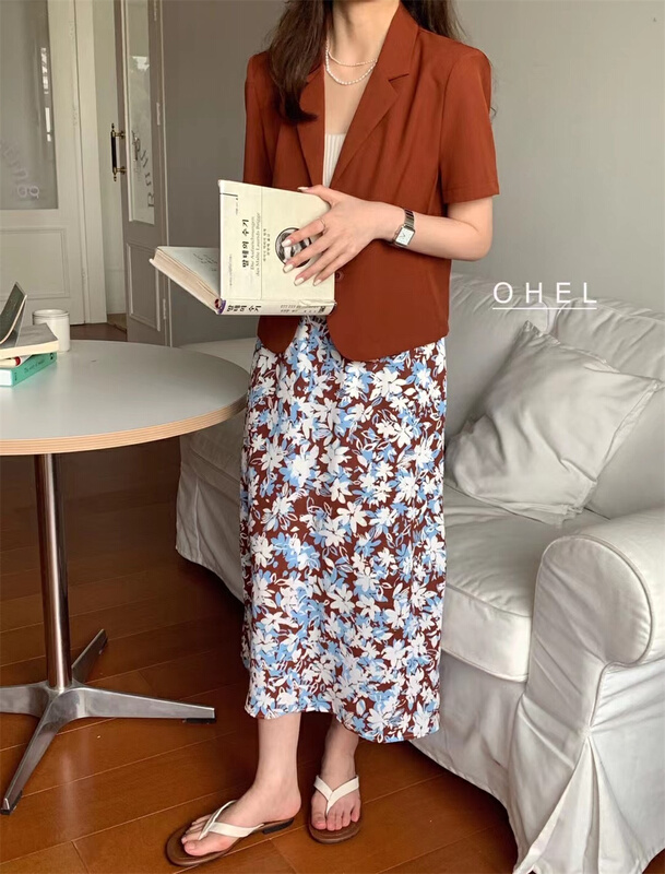 New in early summer! [Ohel] Korean Style Floral temperament small fresh skirt 22129# CLS