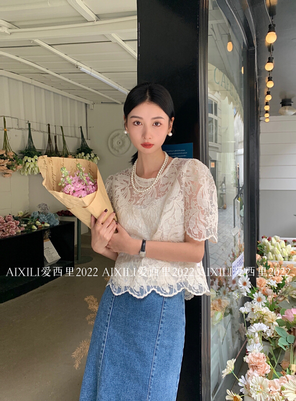 [aixili aisili] fashion temperament lace blouse 6570# WPL