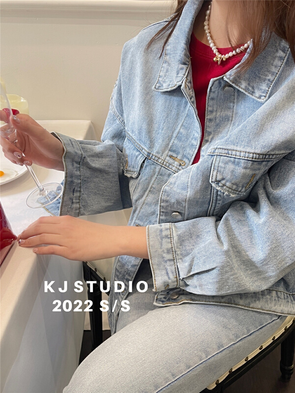 New year in early spring! [kJ] Korean single breasted loose denim jacket (without matching) ys1-5043# zxl