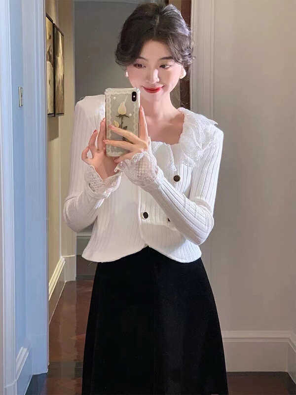 New year in early spring! [Kiki] fashion double breasted versatile shirt 1232# ozq